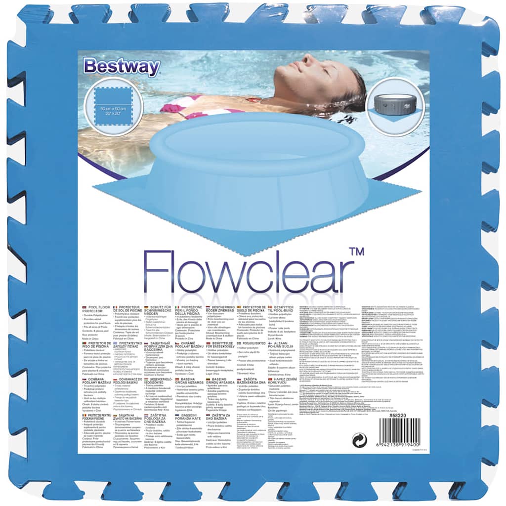 91256 Bestway Pool Floor Protectors 8 pcs Blue 58220