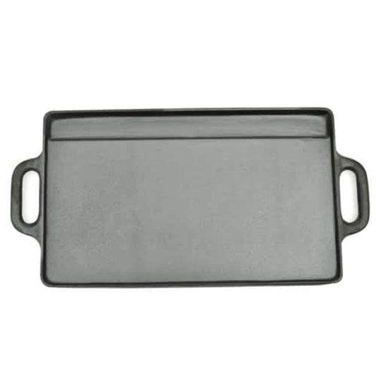 50127 vidaXL Grill Platter 2 pcs Cast Iron Reversible 38x23 cm