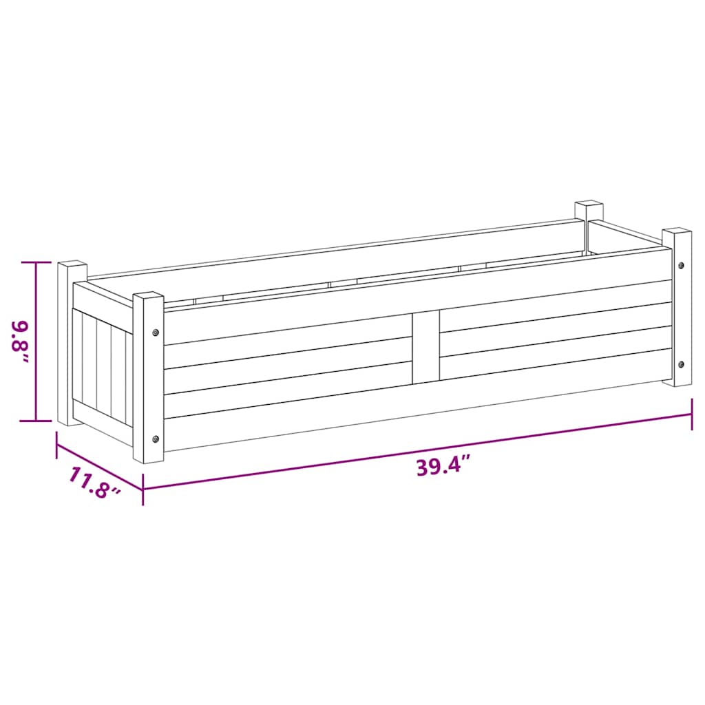42566 vidaXL Garden Raised Bed Acacia Wood 100x30x25 cm