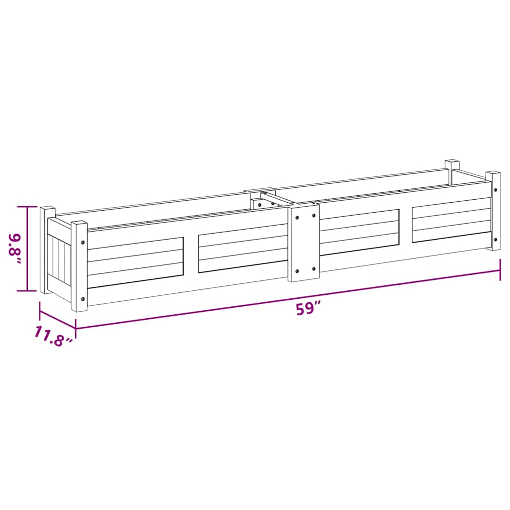 42567 vidaXL Garden Raised Bed Acacia Wood 150x30x25 cm