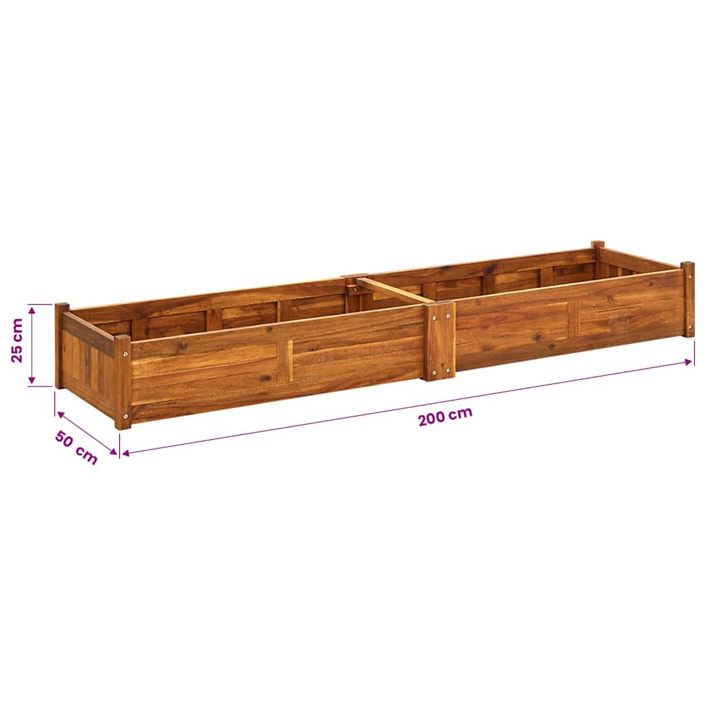 42568 vidaXL Garden Raised Bed Acacia Wood 200x50x25 cm
