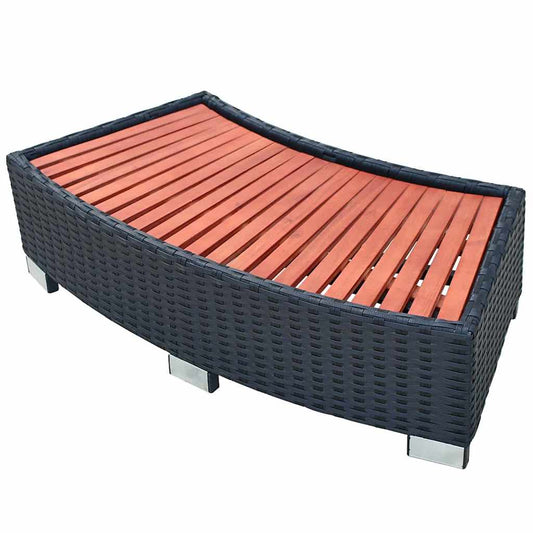 42700 vidaXL Spa Step Poly Rattan 92x45x25 cm Black