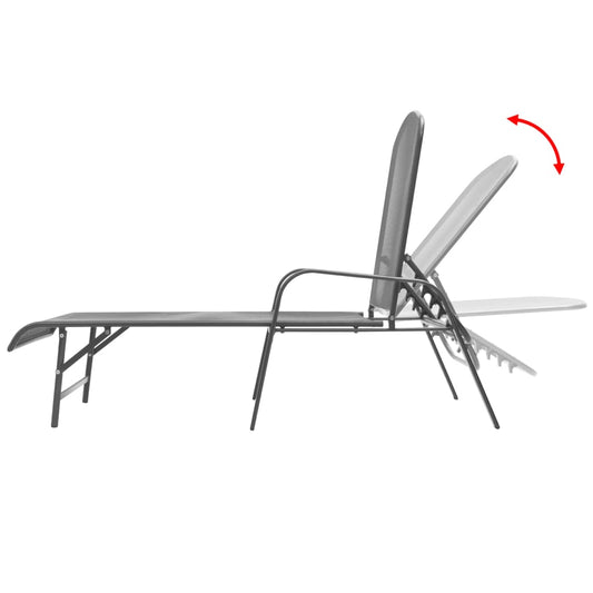 42725 vidaXL Sun Lounger Steel Anthracite