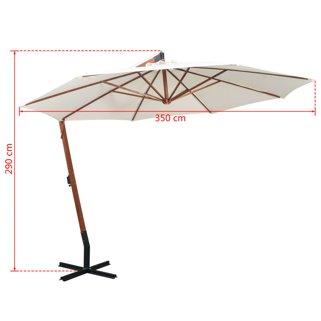 vidaXL Garden Parasol | White | Polyester fabric | 3.5m diameter