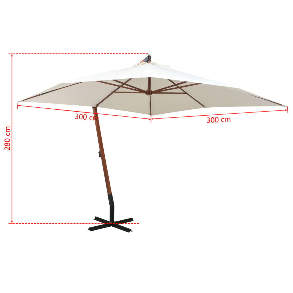 vidaXL Garden Parasol | White | Polyester fabric | Large