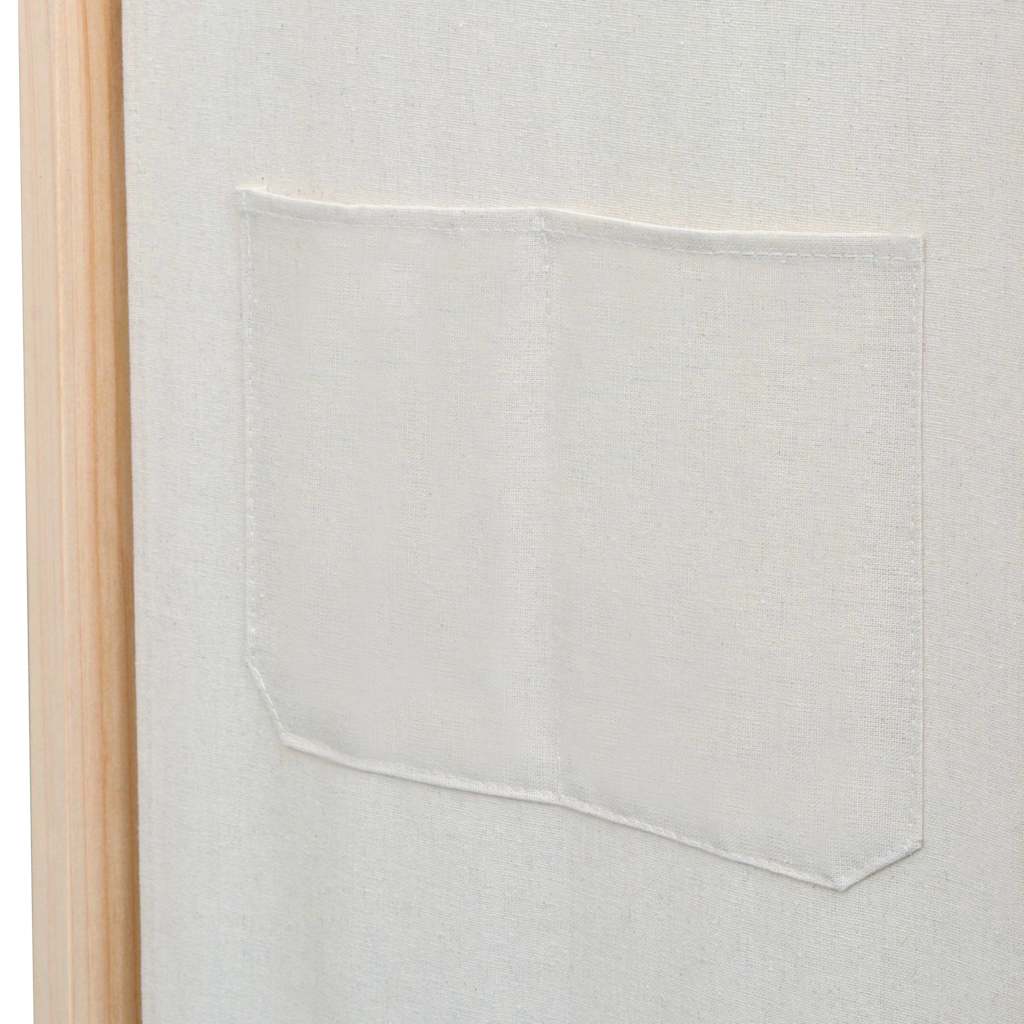 42975 vidaXL 3-Panel Room Divider Cream 120x170x4 cm Fabric