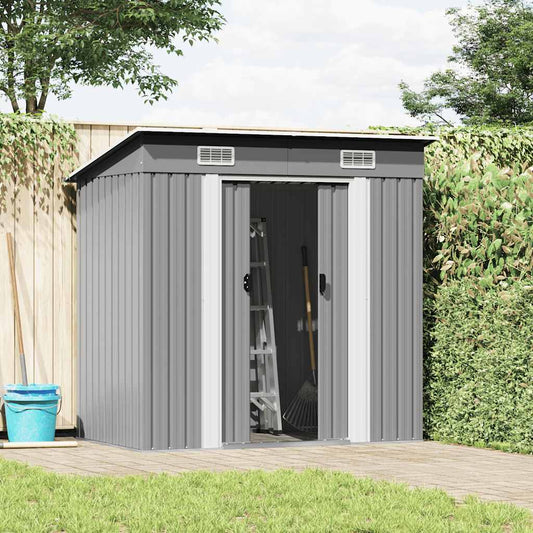 42982 vidaXL Garden Shed Grey Metal