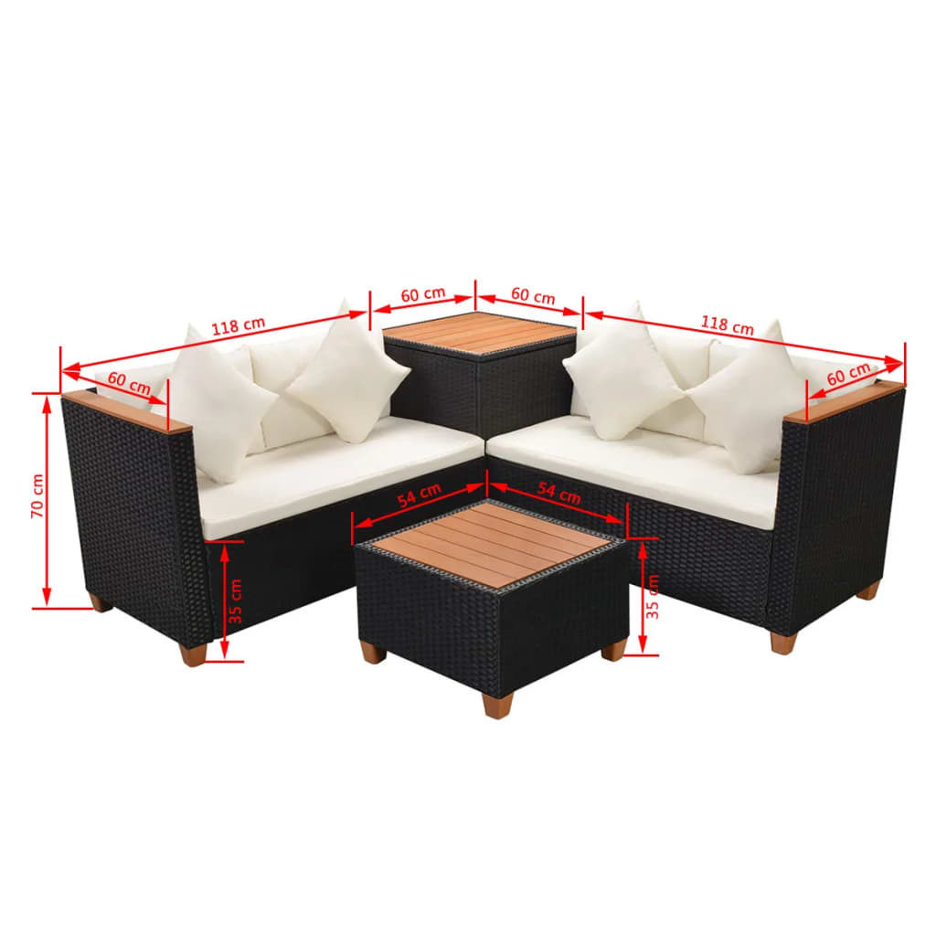 vidaXL Patio Furniture | Black and Cream