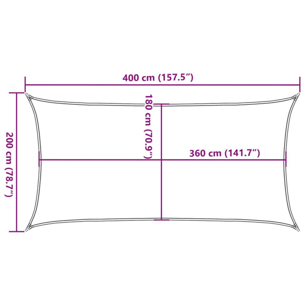 vidaXL Sunshade Sail HDPE Rectangular 2x4 m White