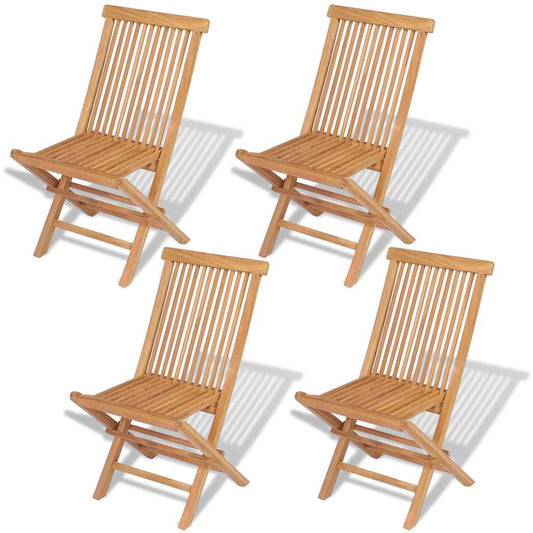 vidaXL Folding Chairs 4 pcs for Garden & Outdoor Teak Wood