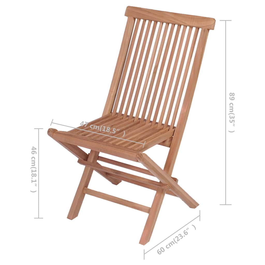 vidaXL Folding Chairs 4 pcs for Garden & Outdoor Teak Wood