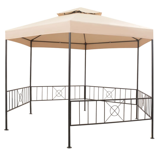 vidaXL Garden Marquee | Beige | Powder-coated steel, Polyester