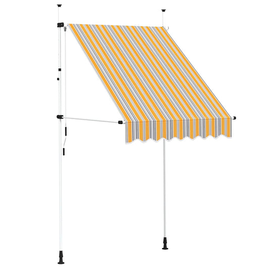 43225 vidaXL Manual Retractable Awning 150 cm Yellow and Blue Stripes