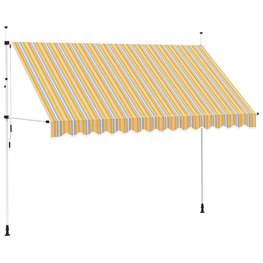43229 vidaXL Manual Retractable Awning 350 cm Yellow and Blue Stripes