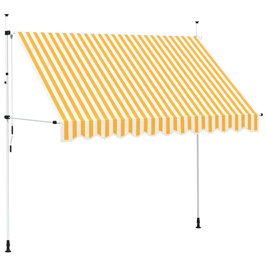 vidaXL Manual Retractable Awning 300 cm Orange and White Stripes