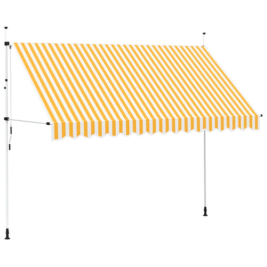 43235 vidaXL Manual Retractable Awning 350 cm Orange and White Stripes