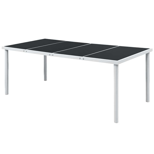 43306 vidaXL 9 Piece Outdoor Dining Set Steel Black