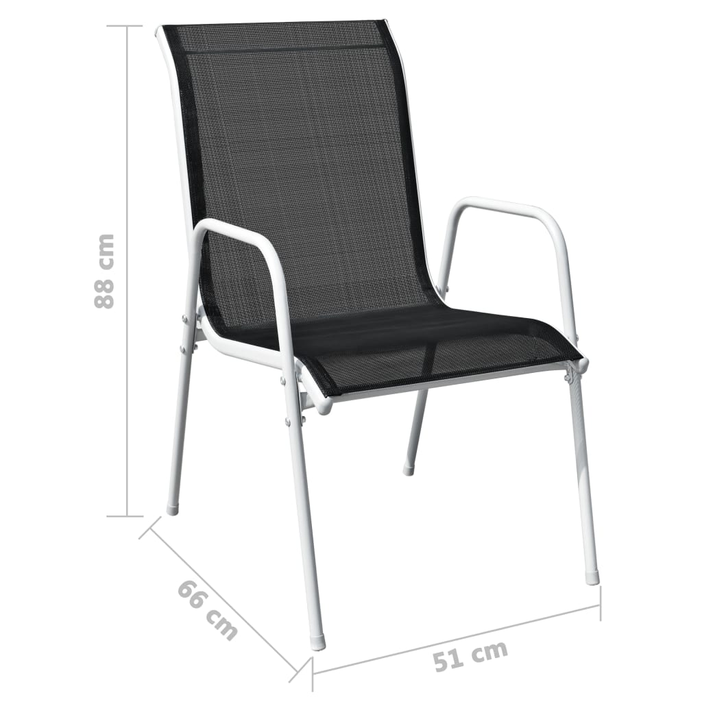vidaXL 9 Piece Outdoor Dining Set Steel Black