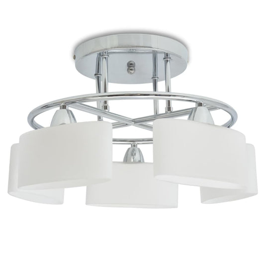 vidaXL Ceiling Lamp | Chrome, White | Glass, Metal | Medium | Ceiling Lamp