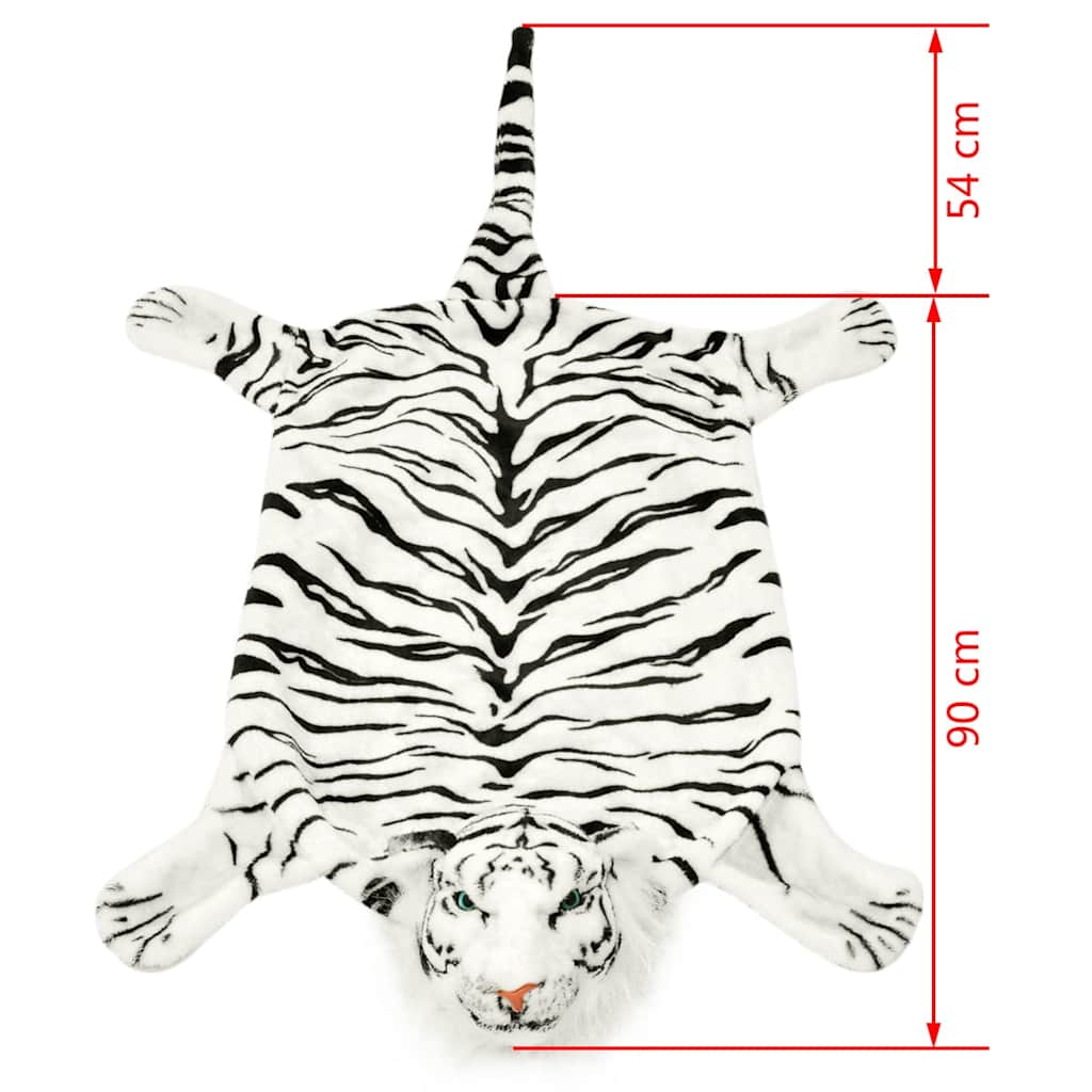 vidaXL Carpet | White with tiger stripes | Polyester, Foam | 144 cm | Pattern