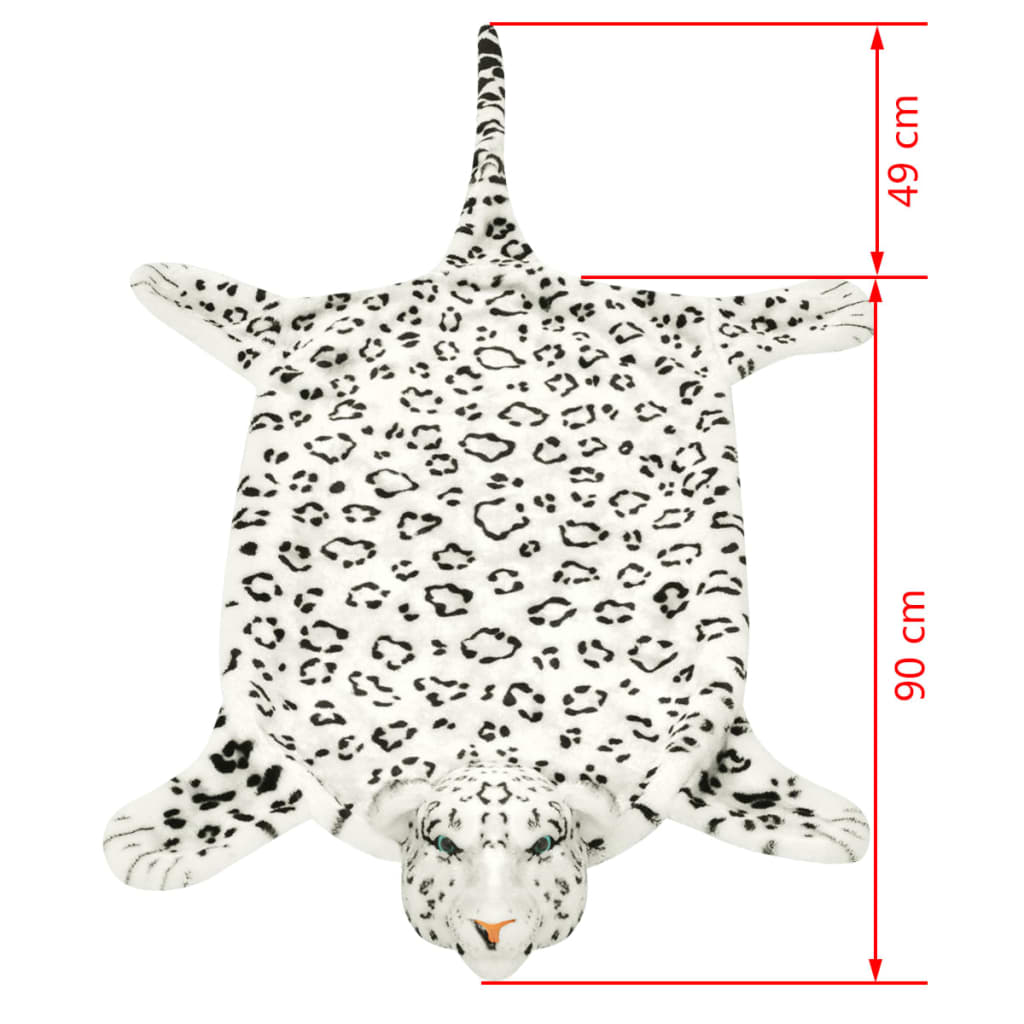 80171 vidaXL Leopard Carpet Plush 139 cm White