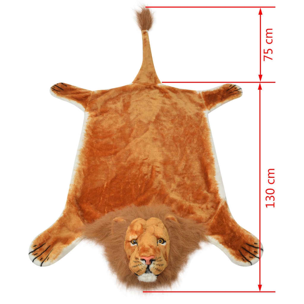 vidaXL Lion Carpet Plush 205 cm Brown