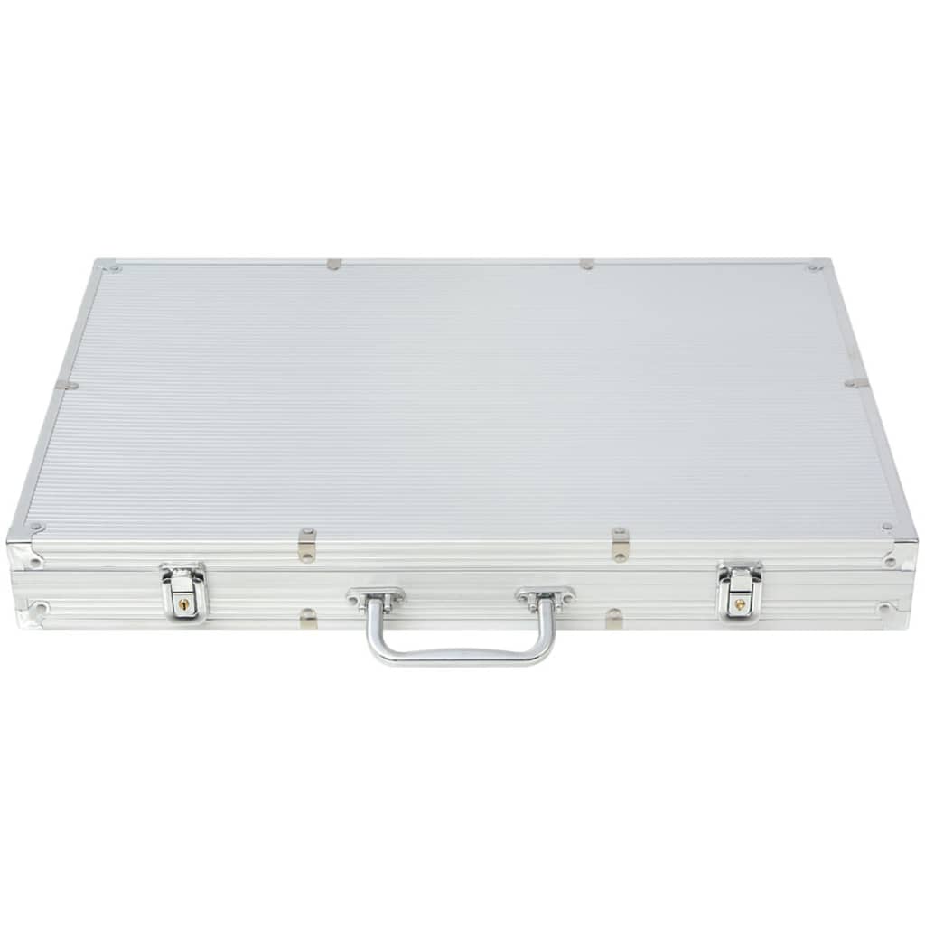 vidaXL Poker Set with 1000 Laser Chips Aluminium