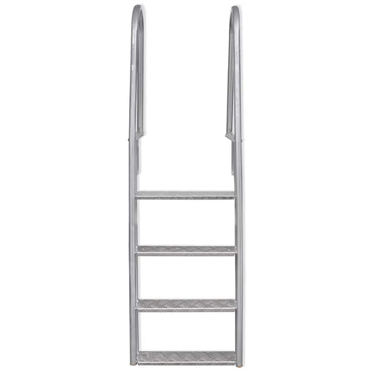 91197 vidaXL 4-Step Dock/Pool Ladder Aluminium 167 cm