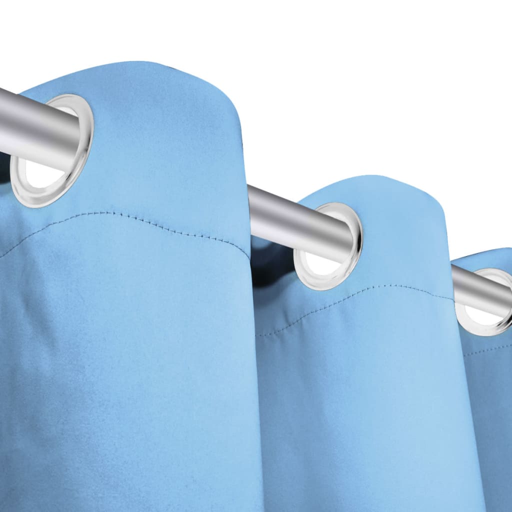 132209 vidaXL Blackout Curtain with Metal Eyelets 270x245 cm Turquoise