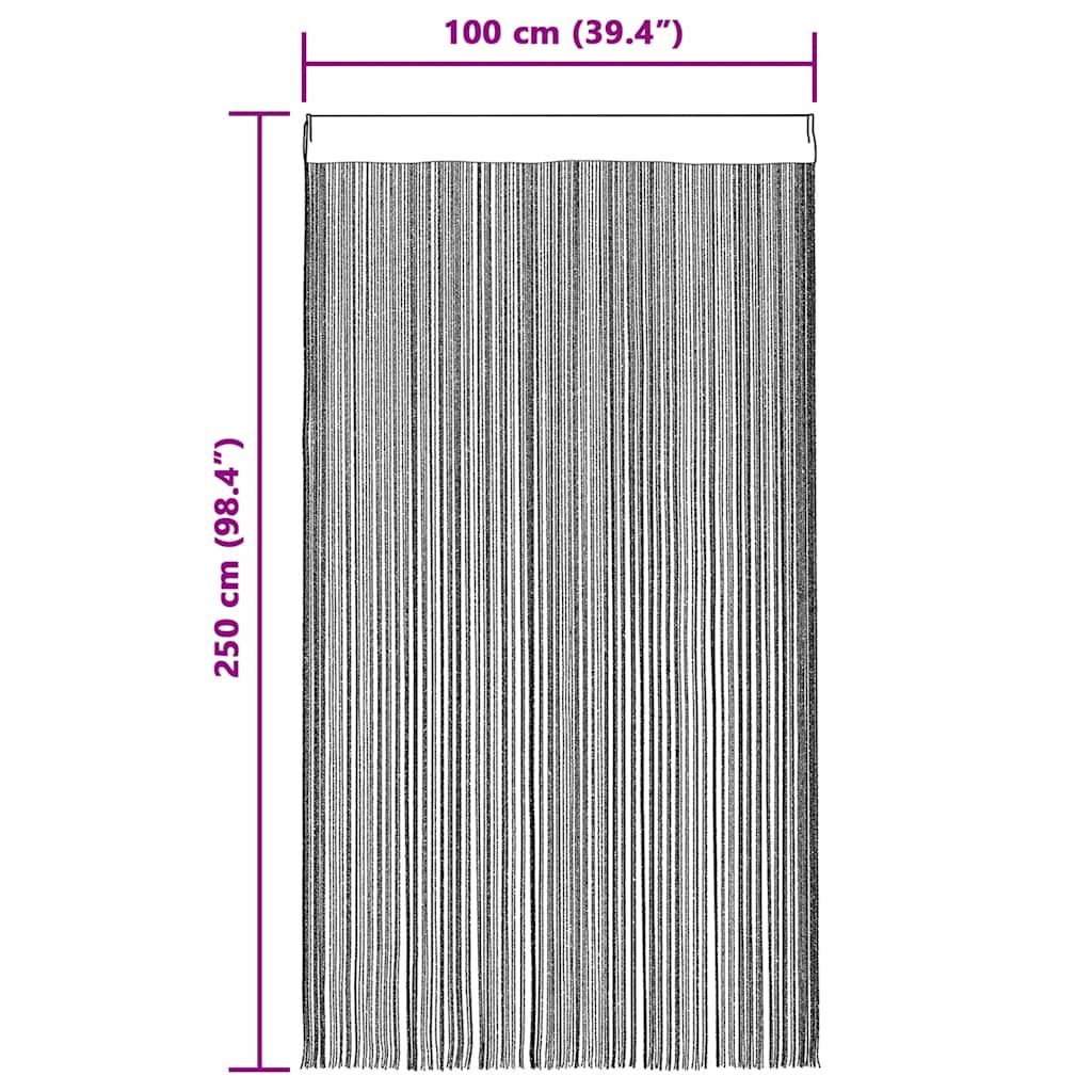 vidaXL String Curtains 2 pcs 100x250 cm White