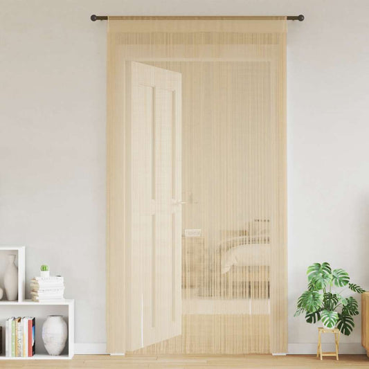 132404 vidaXL String Curtains 2 pcs 100x250 cm Beige