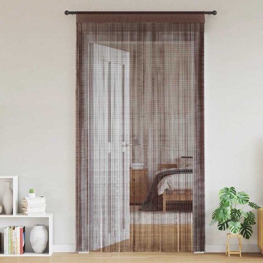 132410 vidaXL String Curtains 2 pcs 100x250 cm Brown