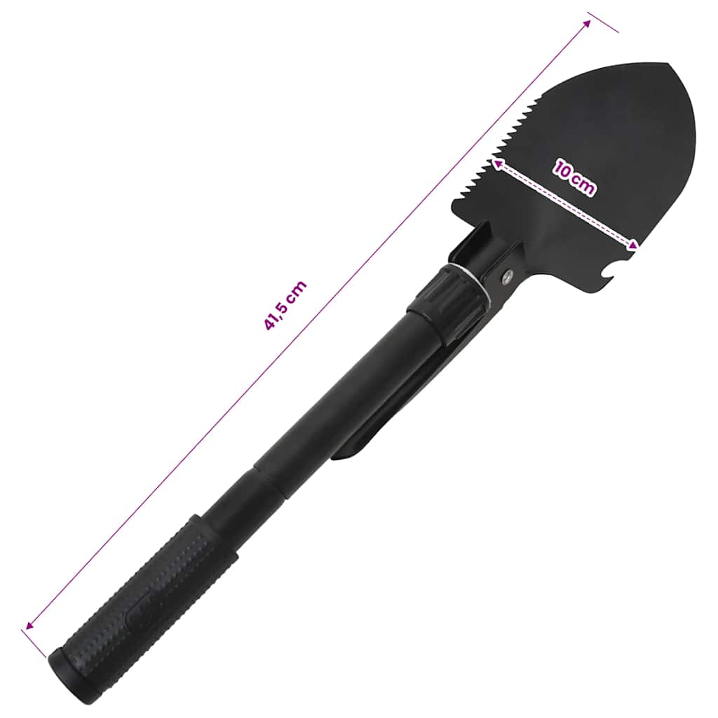 142228 vidaXL Folding Shovel Carbon Steel Black