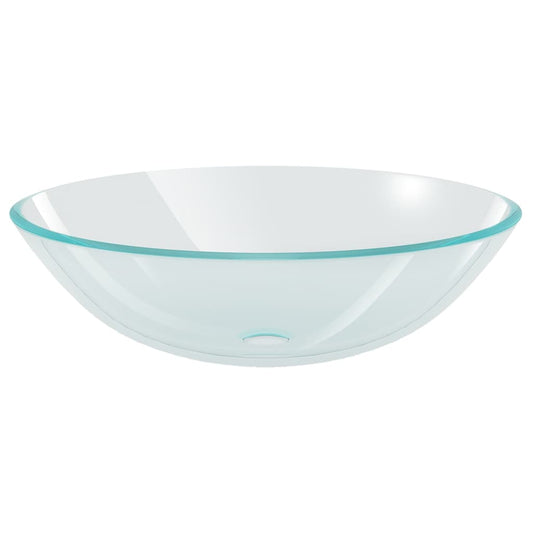 142229 vidaXL Basin Tempered Glass 42 cm Transparent