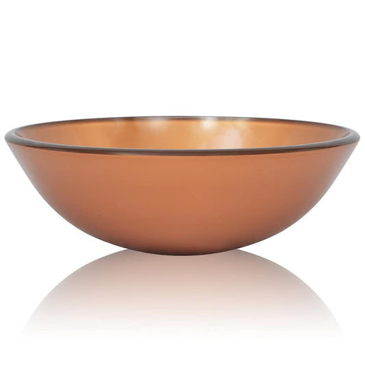 142232 vidaXL Basin Tempered Glass 42 cm Brown