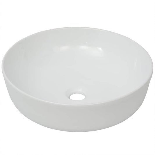 142337 vidaXL Basin Round Ceramic White 41,5x13,5 cm