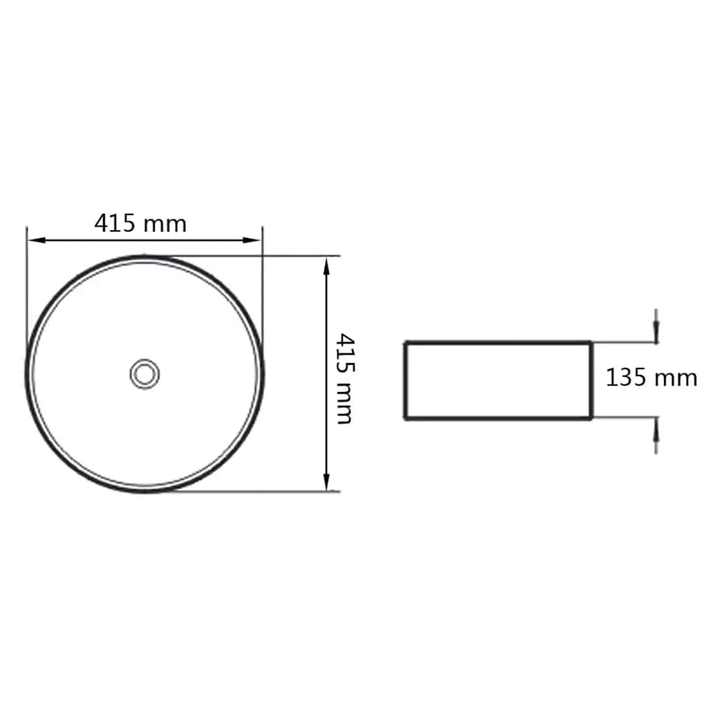 142337 vidaXL Basin Round Ceramic White 41,5x13,5 cm