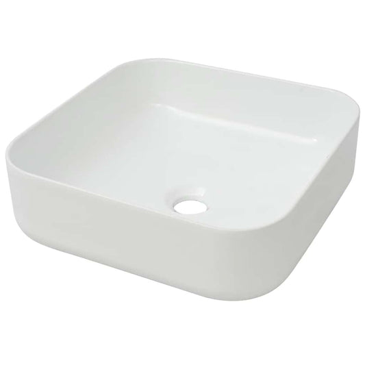142338 vidaXL Basin Square Ceramic White 39x39x13,5 cm