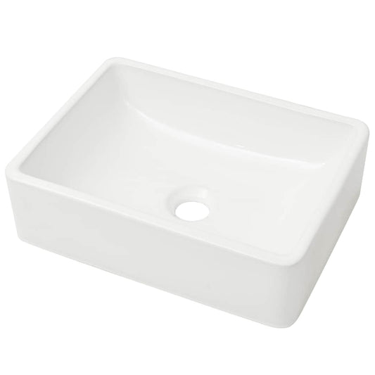142339 vidaXL Basin Ceramic White 41x30x12 cm