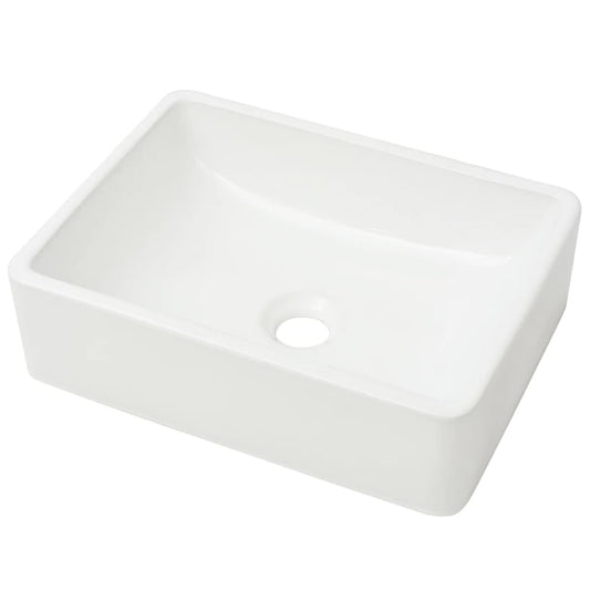 142339 vidaXL Basin Ceramic White 41x30x12 cm