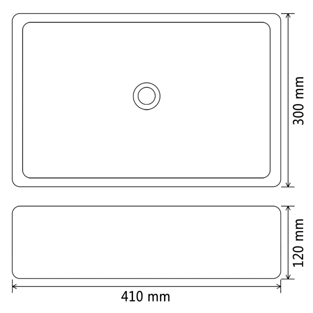 vidaXL Basin Ceramic White 41x30x12 cm