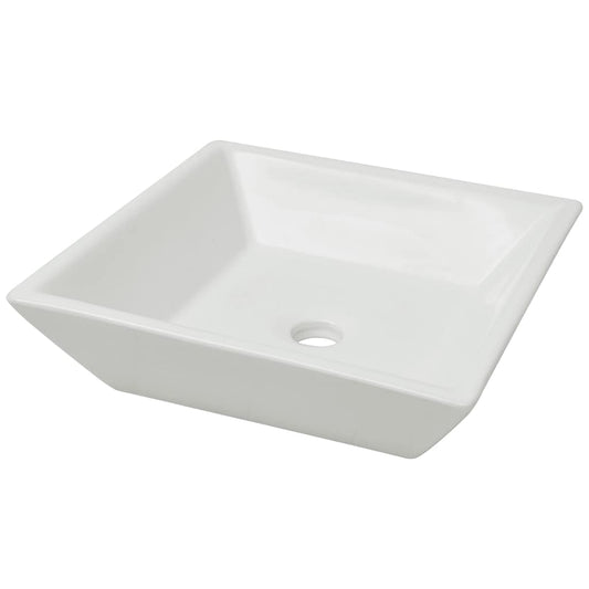 142344 vidaXL Basin Square Ceramic White 41,5x41,5x12 cm
