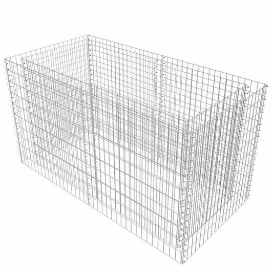 142366 vidaXL Gabion Raised Bed Steel 180x90x100 cm Silver