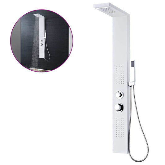142372 vidaXL Shower Panel System Aluminium Matte White