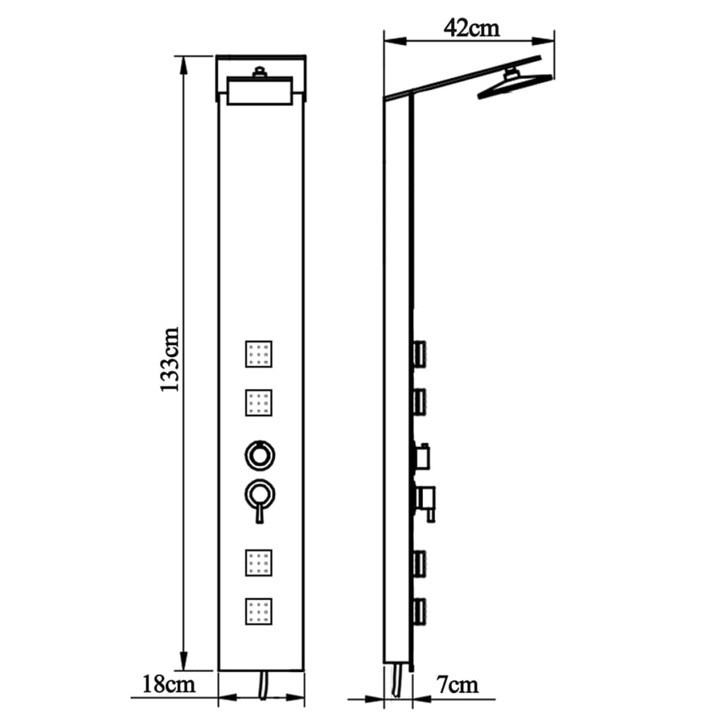 vidaXL Shower Panel System Glass Brown