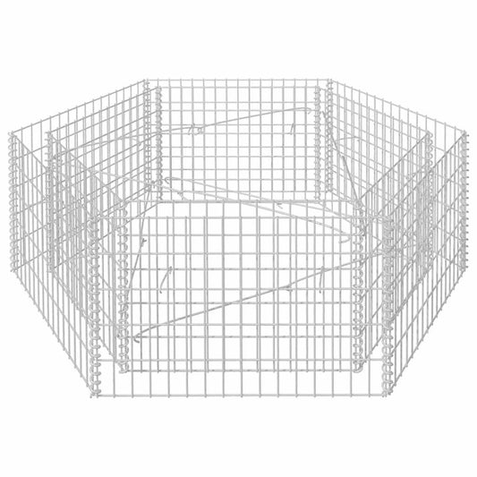 142534 vidaXL Hexagonal Gabion Raised Bed 160x140x50 cm