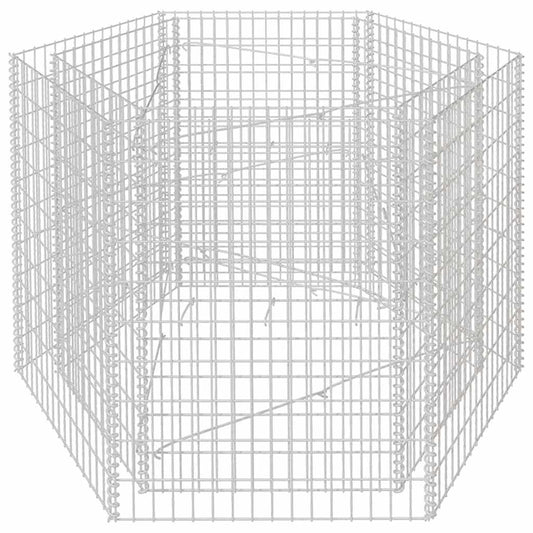 142535 vidaXL Hexagonal Gabion Raised Bed 160x140x100 cm