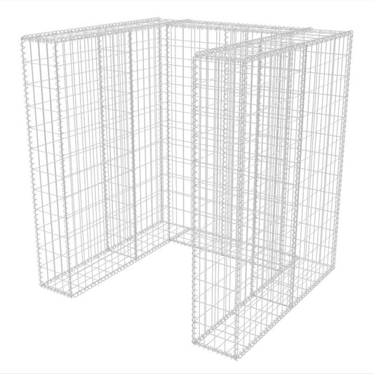 vidaXL Gabion Single Wheelie Bin Surround Steel 110x100x120 cm