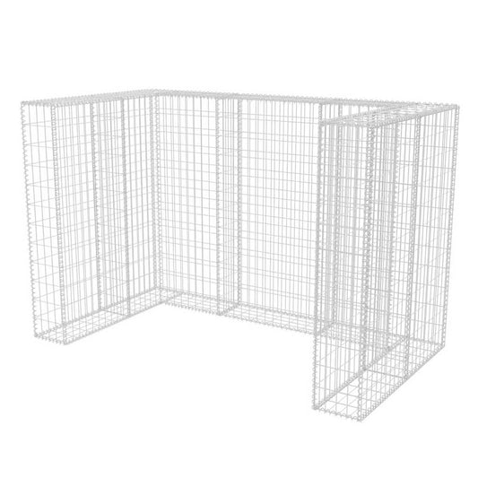 vidaXL Gabion Double Wheelie Bin Surround Steel 180x100x120 cm