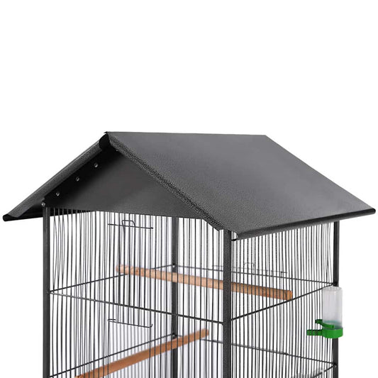 170409 vidaXL Bird Cage with Roof Black 66x66x155 cm Steel